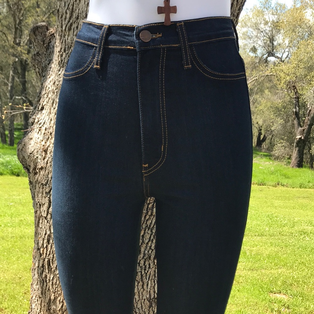 Fashion Nova | High Waisted Dark Blue Wash Jean - Picture 2 of 8